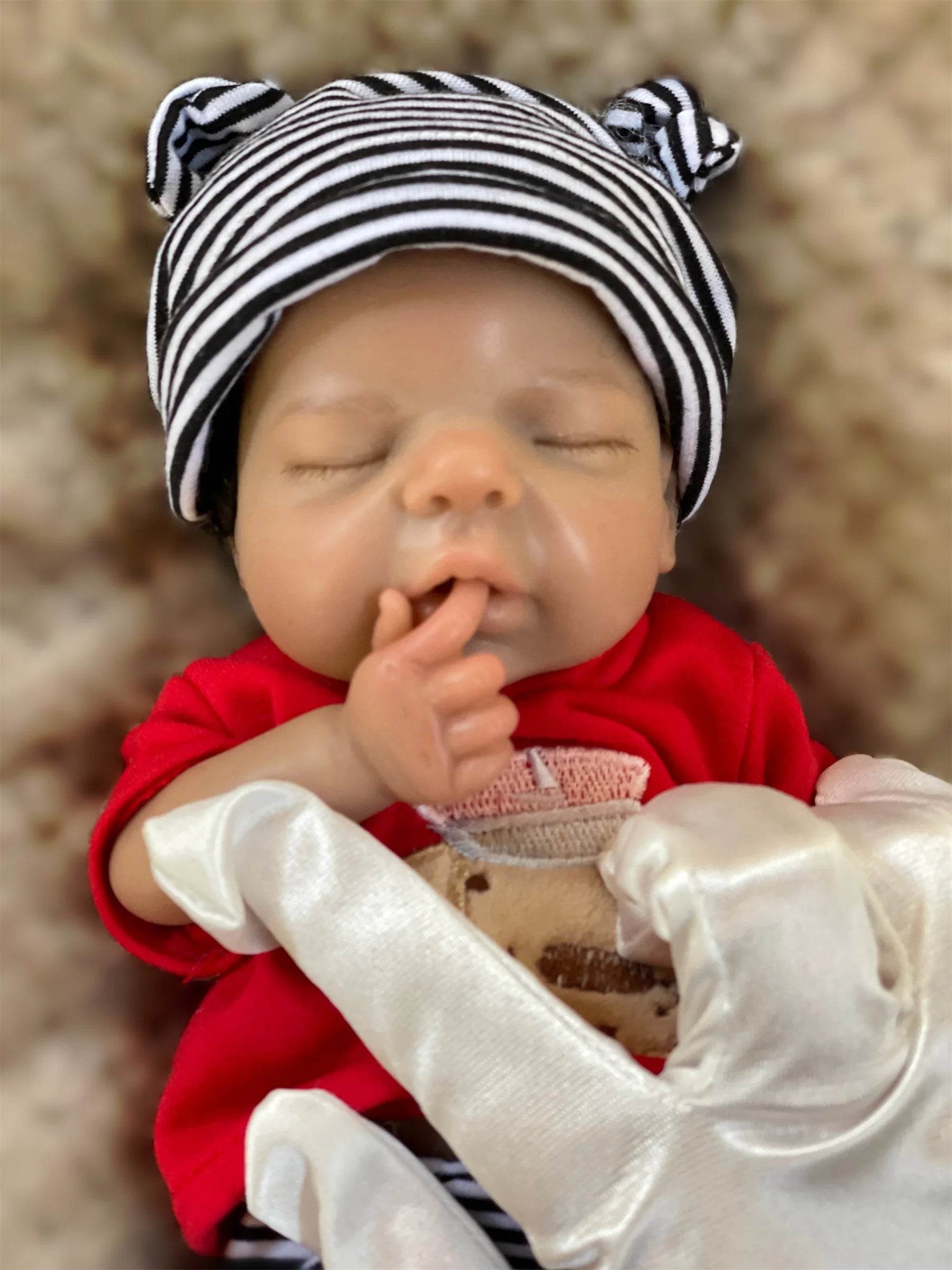 26cm Washable Dark Skin Solid Bebe Reborn Girl With Rooted Black Hair 3D Painted Skin Full Body Silicone Lifelike Reborn Dolls - ToylandEU