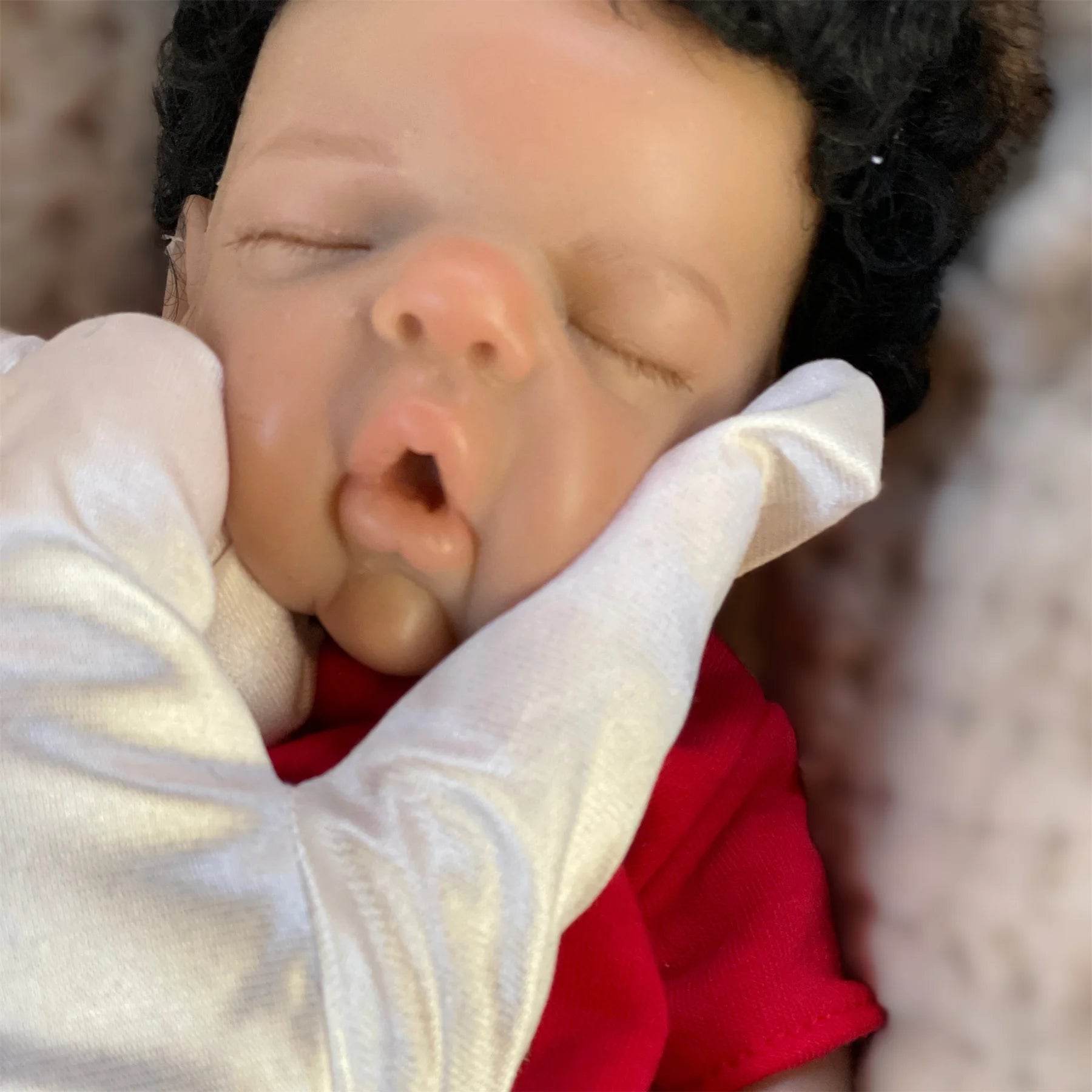 26cm Washable Dark Skin Solid Bebe Reborn Girl With Rooted Black Hair 3D Painted Skin Full Body Silicone Lifelike Reborn Dolls - ToylandEU