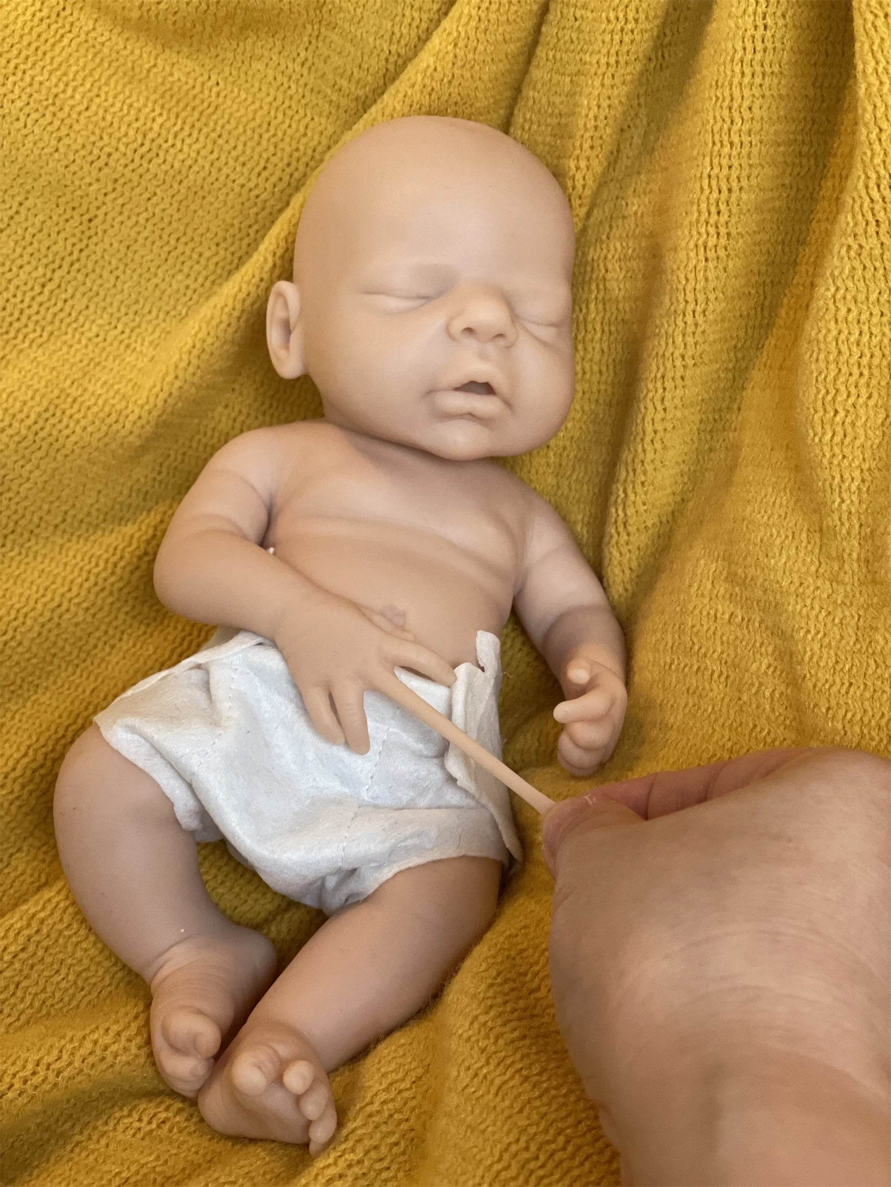 26cm Washable Dark Skin Solid Bebe Reborn Girl With Rooted Black Hair 3D Painted Skin Full Body Silicone Lifelike Reborn Dolls - ToylandEU