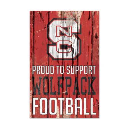 North Carolina State Wolfpack Sign 11x17 Wood Proud to Support Design