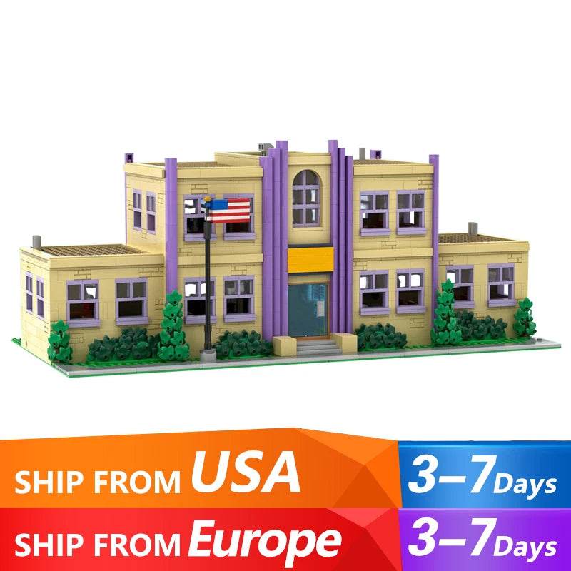2733PCS MOC Springfield Elementary School Building Blocks - ToylandEU
