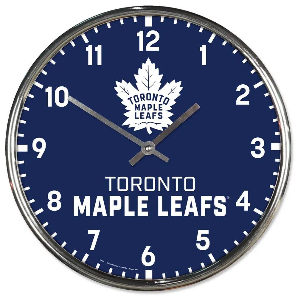 Toronto Maple Leafs Clock Round Wall Style Chrome Periodic Restock