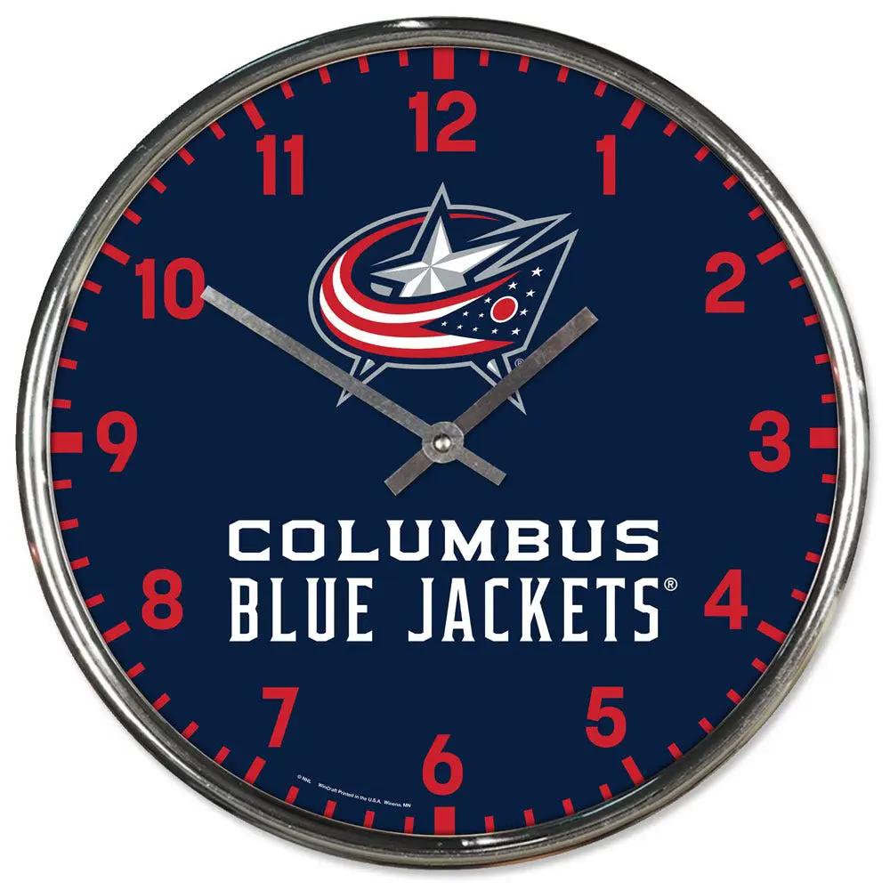 Columbus Blue Jackets Clock Round Wall Style Chrome Periodic Restock