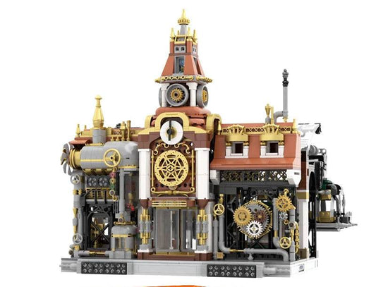 2788PCS MOC Steampunk Railway Station Large Building Blocks Mechanical Train Station Model Desktop Decoration DIY Toys Kids Gift - ToylandEU