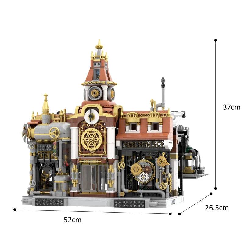 2788PCS MOC Steampunk Railway Station Large Building Blocks Mechanical Train Station Model Desktop Decoration DIY Toys Kids Gift - ToylandEU