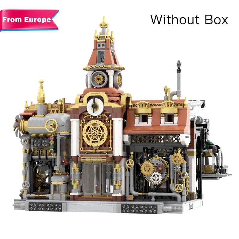 2788PCS MOC Steampunk Railway Station Large Building Blocks Mechanical Train Station Model Desktop Decoration DIY Toys Kids Gift - ToylandEU