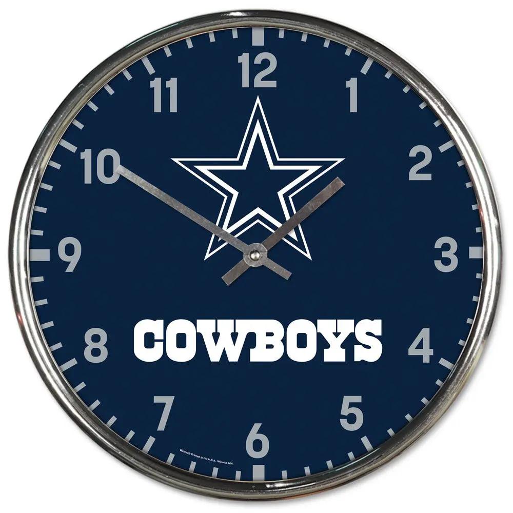 Dallas Cowboys Round Chrome Wall Clock Periodic Restock