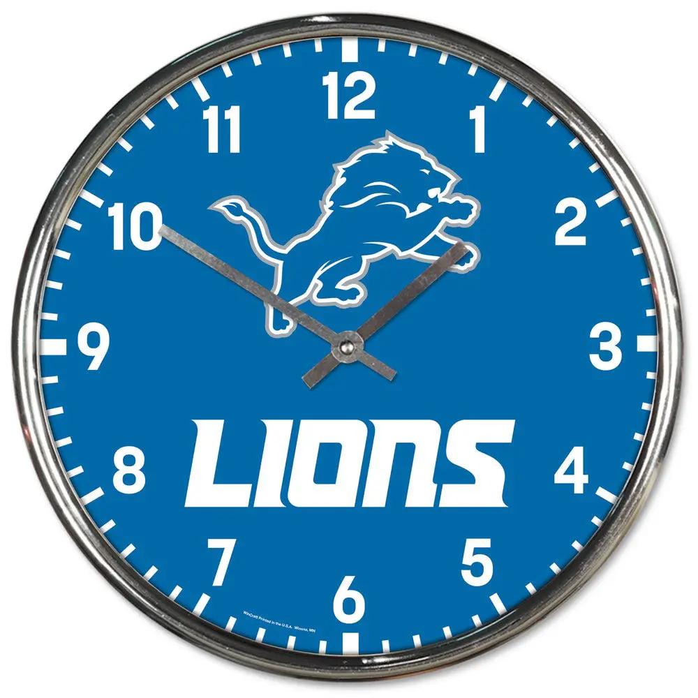Detroit Lions Round Chrome Wall Clock Periodic Restock