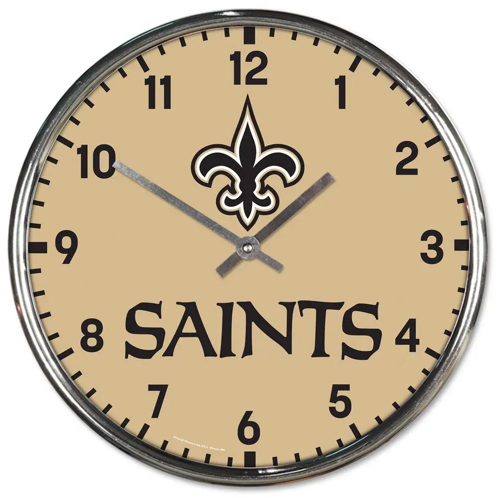 New Orleans Saints Round Chrome Wall Clock Periodic Restock