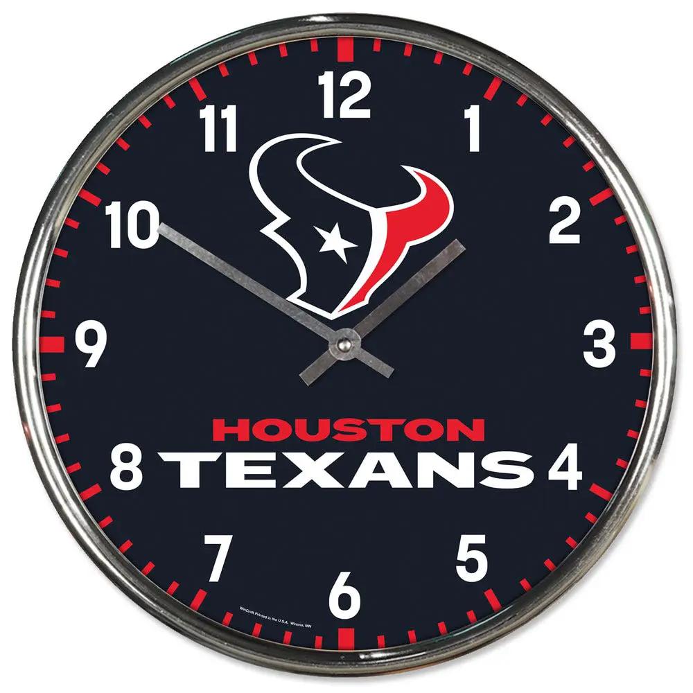 Houston Texans Round Chrome Wall Clock Periodic Restock
