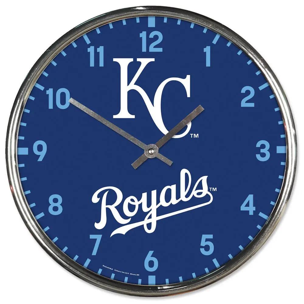 Kansas City Royals Clock Round Wall Style Chrome Periodic Restock
