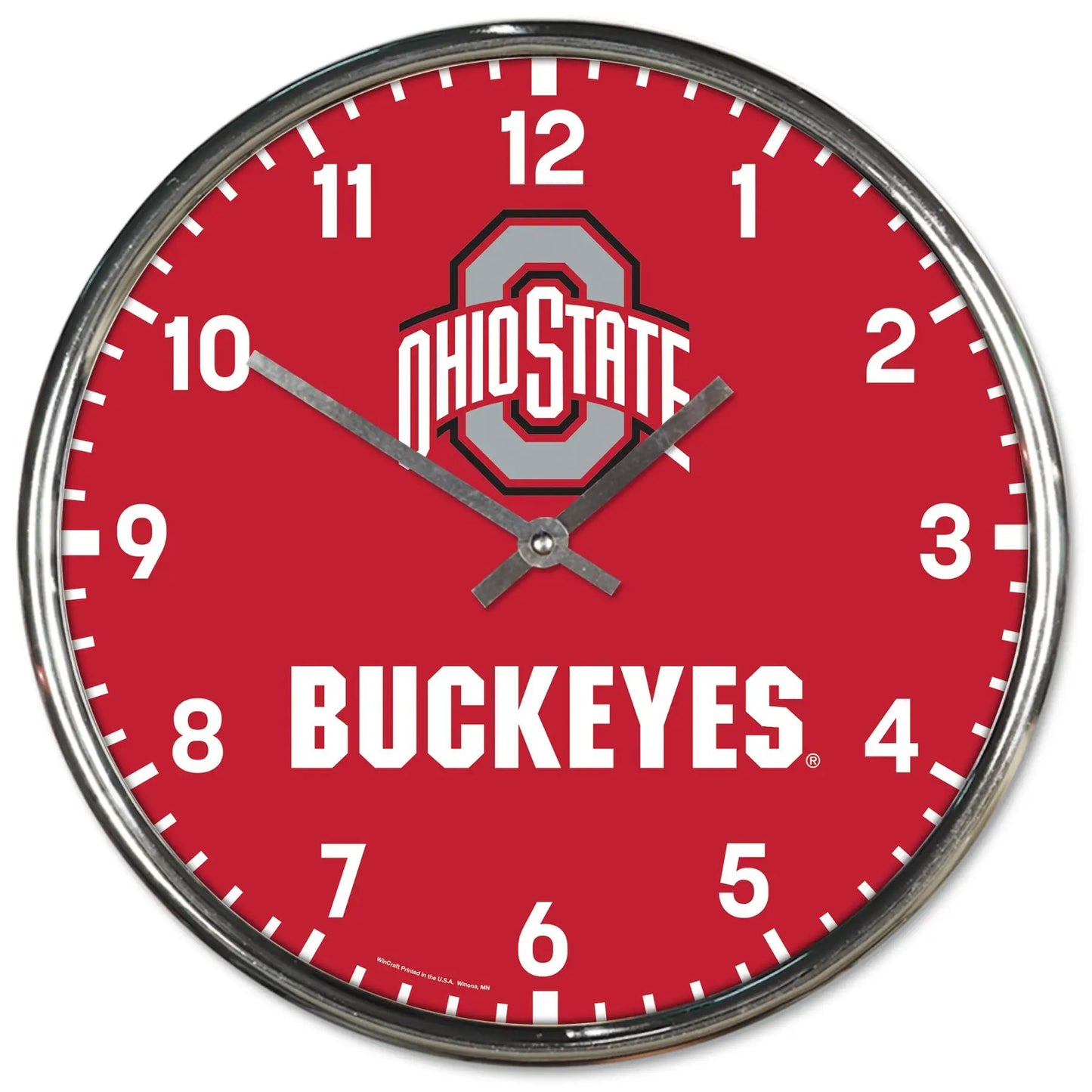 Ohio State Buckeyes Round Chrome Wall Clock Periodic Restock