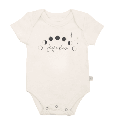 Organic Short Sleeve Bodysuit | Moon Phase Graphics | Baby