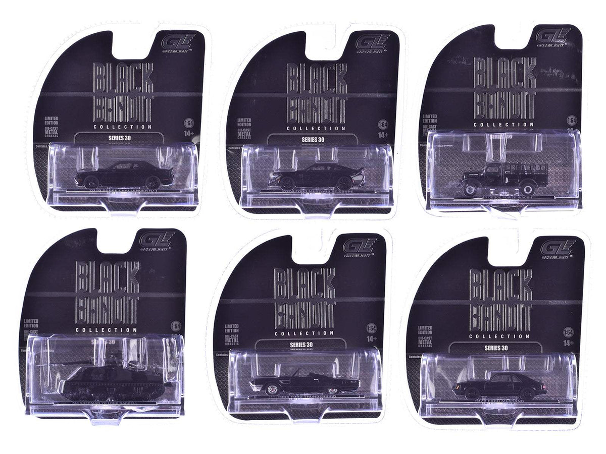 Black Bandit 6 piece Set Series 30 | 1/64 Diecast Model Car | Greenlight | Black Bandit Series