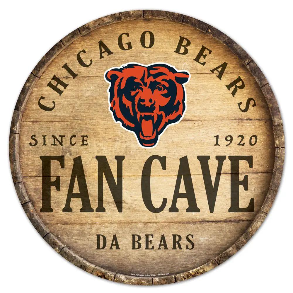 Chicago Bears Sign Wood 14 Inch Round Barrel Top Design