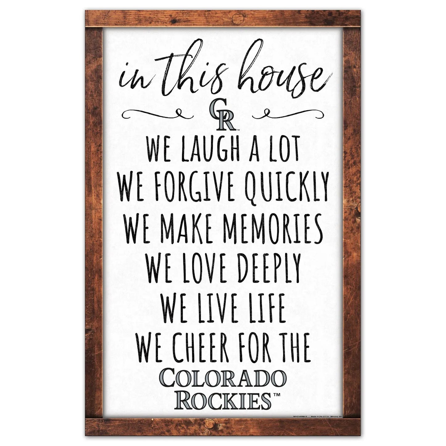Colorado Rockies Sign 11x17 Wood In This House