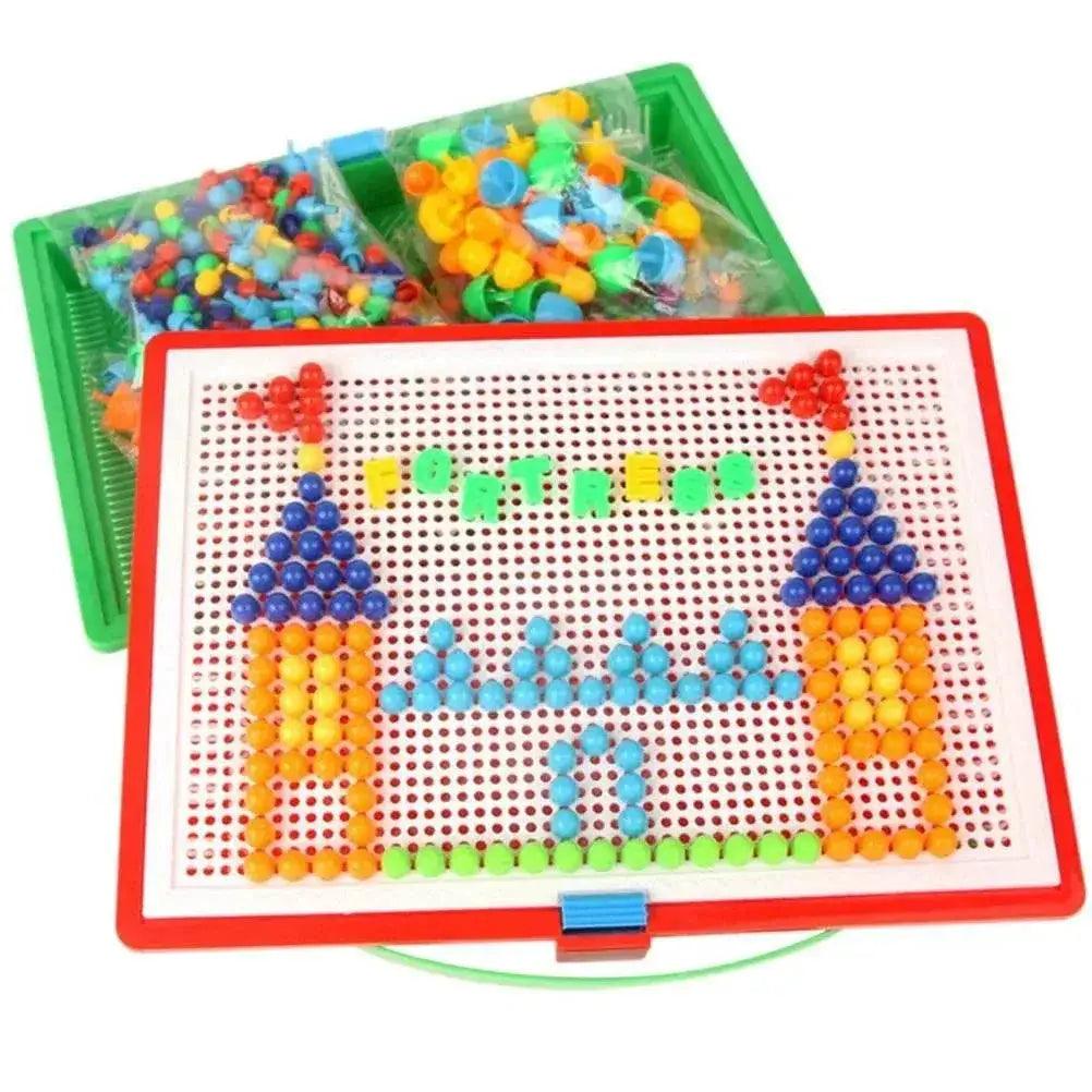  296 Piece 3D Mushroom Nail Puzzle Blocks Montessori Color Recognition Learning Toy For Ages 6 To 12 -  ToylandEU™