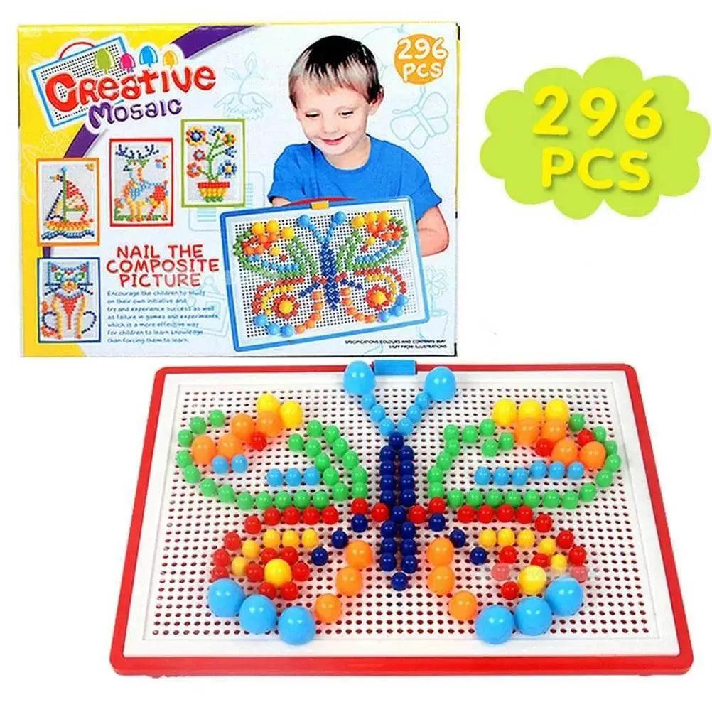  296 Piece 3D Mushroom Nail Puzzle Blocks Montessori Color Recognition Learning Toy For Ages 6 To 12 -  ToylandEU™