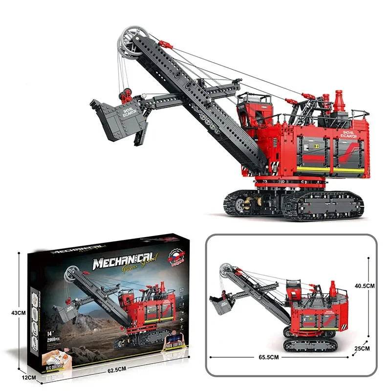 2968PCS Electric Shovel Excavator Building Blocks RC Control - ToylandEU