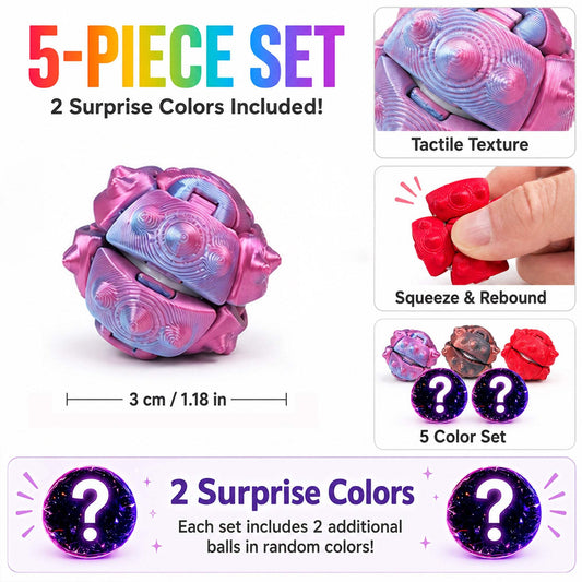 5-Pack Mini Articulated Fidget Spheres | 3 cm