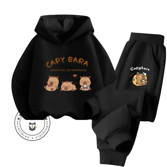 2D Capybara 2025 New Hoodie Set Print Fashion Casual Kids Teens Boys Girls Hot Sale Autumn Winter - ToylandEU