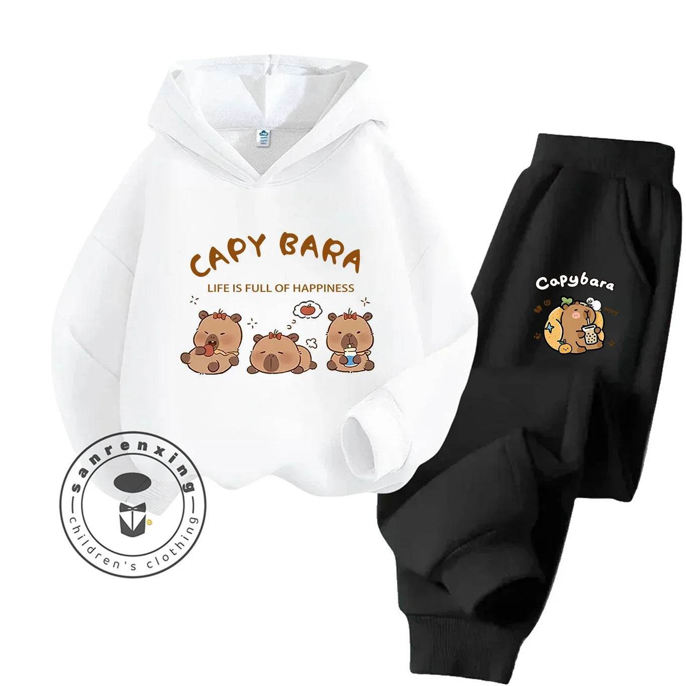 2D Capybara 2025 New Hoodie Set Print Fashion Casual Kids Teens Boys Girls Hot Sale Autumn Winter - ToylandEU