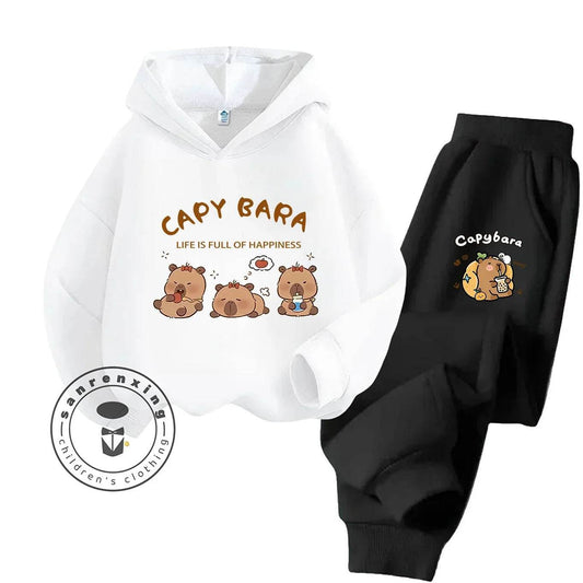 2D Capybara 2025 New Hoodie Set Print Fashion Casual Kids Teens Boys Girls Hot Sale Autumn Winter - ToylandEU