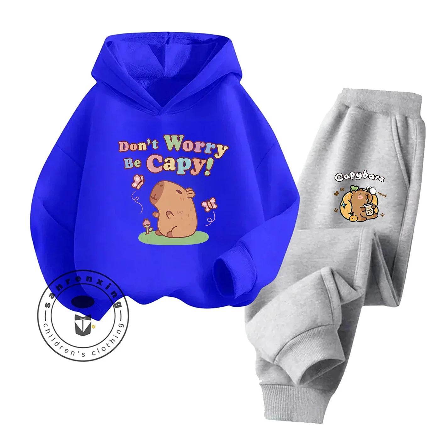 2D Capybara 2025 New Hoodie Set Print Fashion Casual Kids Teens Boys Girls Hot Sale Autumn Winter - ToylandEU