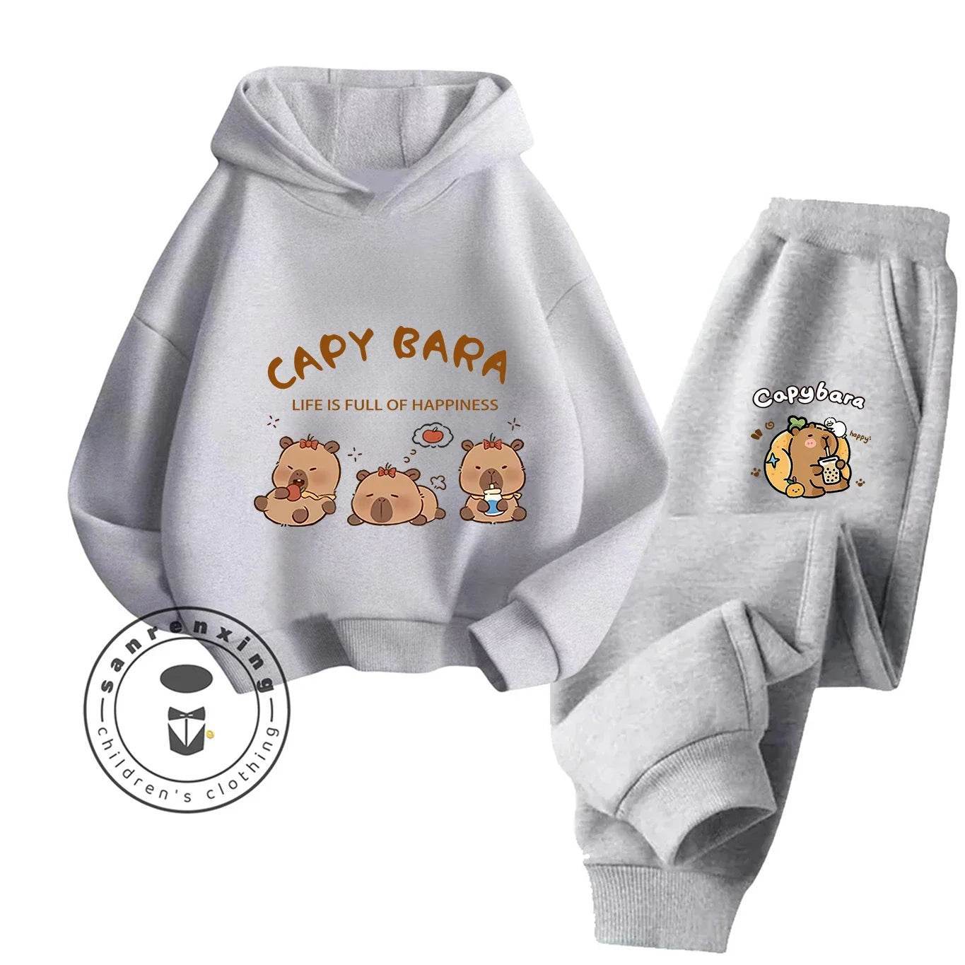 2D Capybara 2025 New Hoodie Set Print Fashion Casual Kids Teens Boys Girls Hot Sale Autumn Winter - ToylandEU