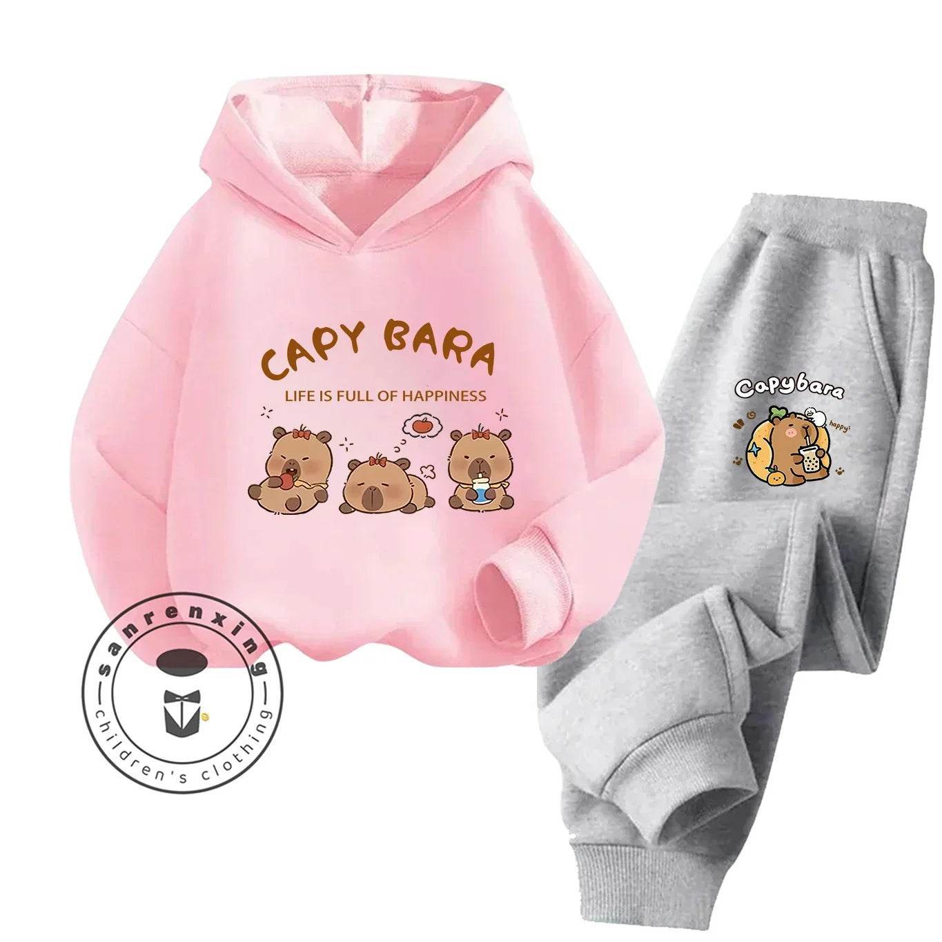 2D Capybara 2025 New Hoodie Set Print Fashion Casual Kids Teens Boys Girls Hot Sale Autumn Winter - ToylandEU