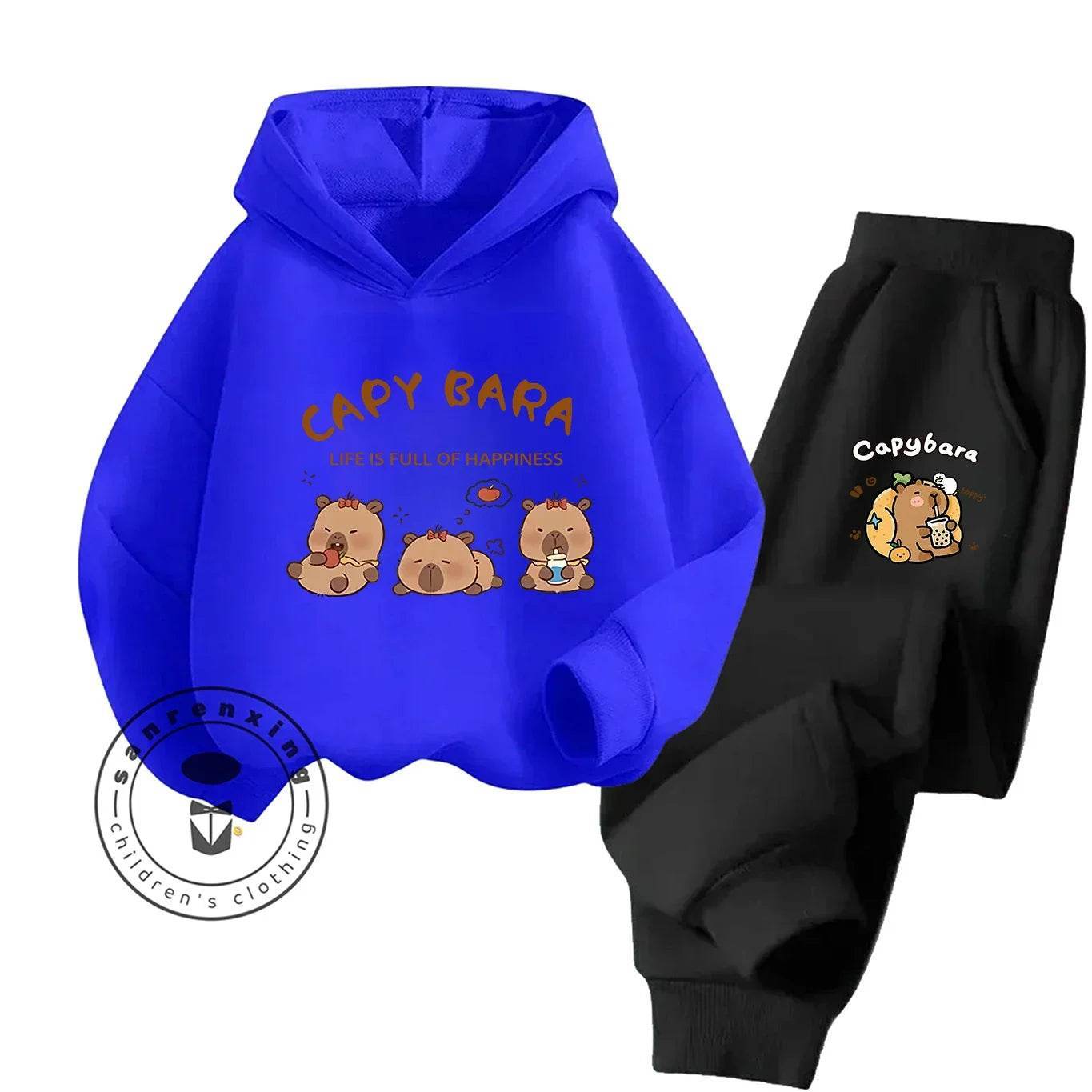 2D Capybara 2025 New Hoodie Set Print Fashion Casual Kids Teens Boys Girls Hot Sale Autumn Winter - ToylandEU