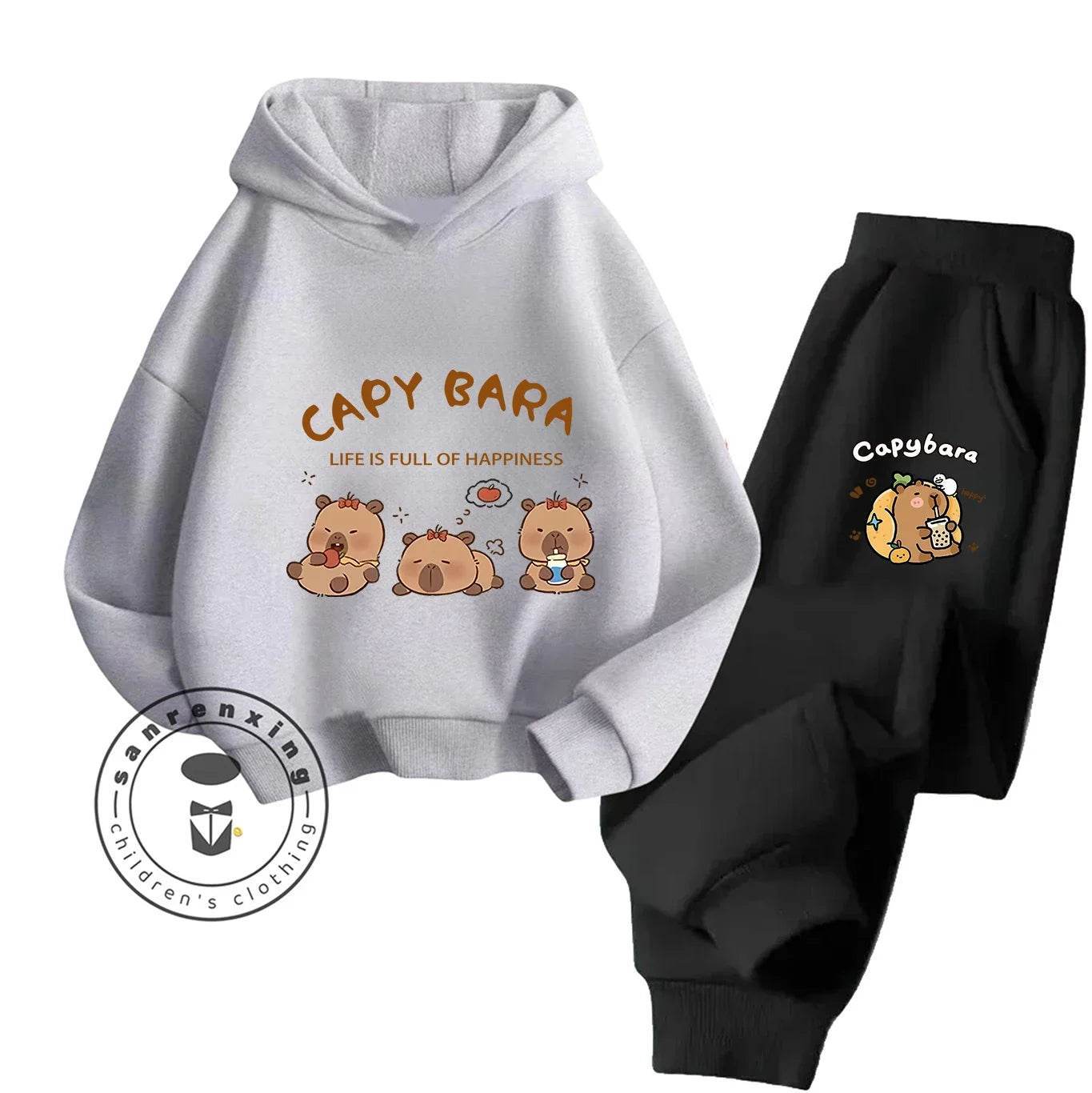 2D Capybara 2025 New Hoodie Set Print Fashion Casual Kids Teens Boys Girls Hot Sale Autumn Winter - ToylandEU