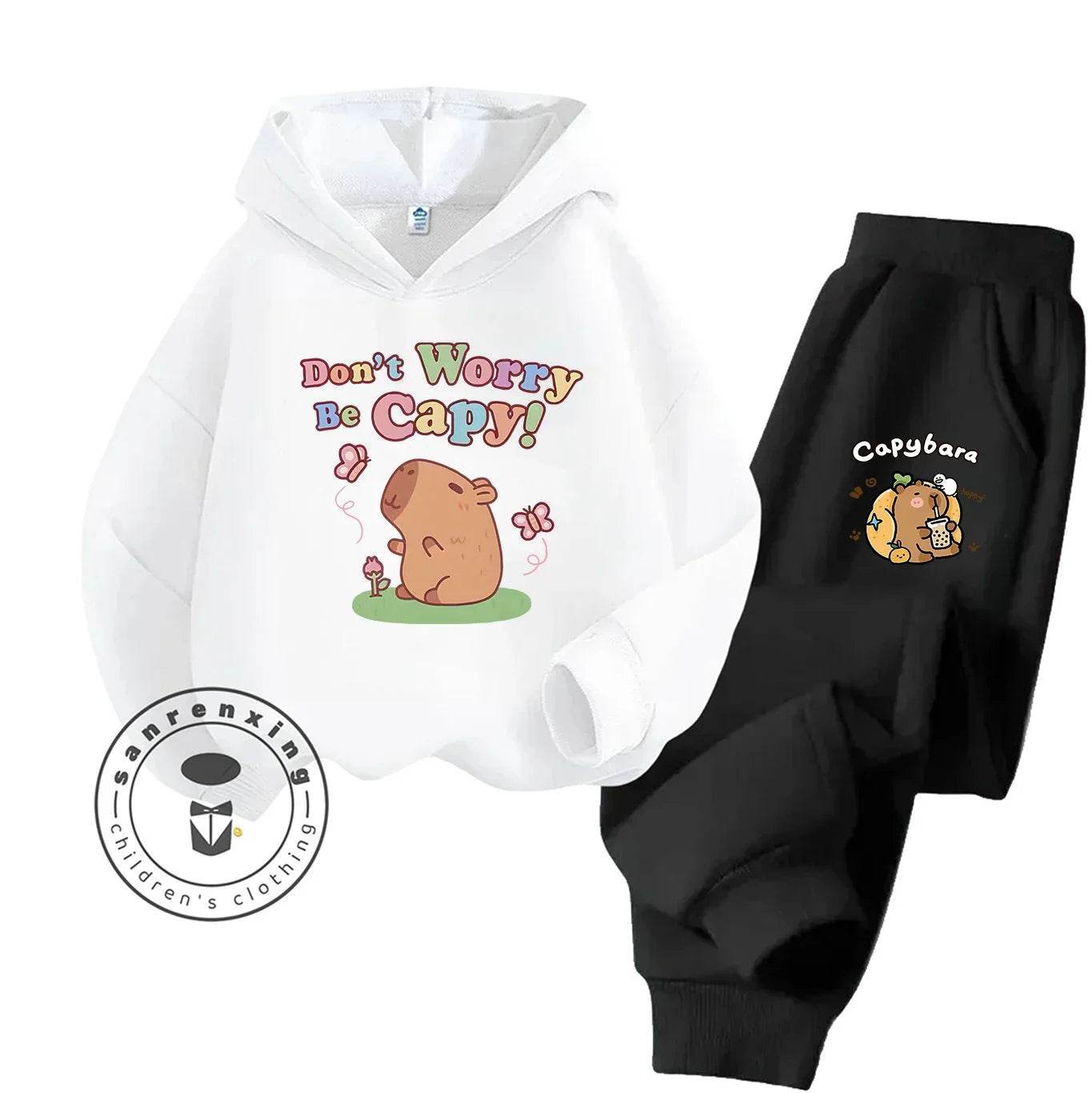 2D Capybara 2025 New Hoodie Set Print Fashion Casual Kids Teens Boys Girls Hot Sale Autumn Winter - ToylandEU