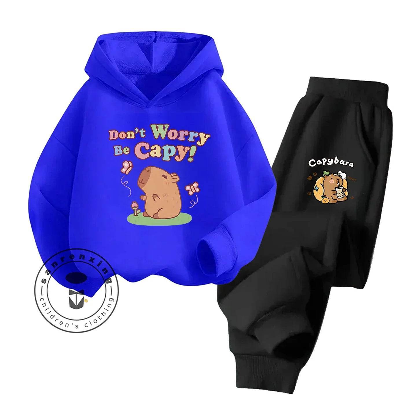2D Capybara 2025 New Hoodie Set Print Fashion Casual Kids Teens Boys Girls Hot Sale Autumn Winter - ToylandEU