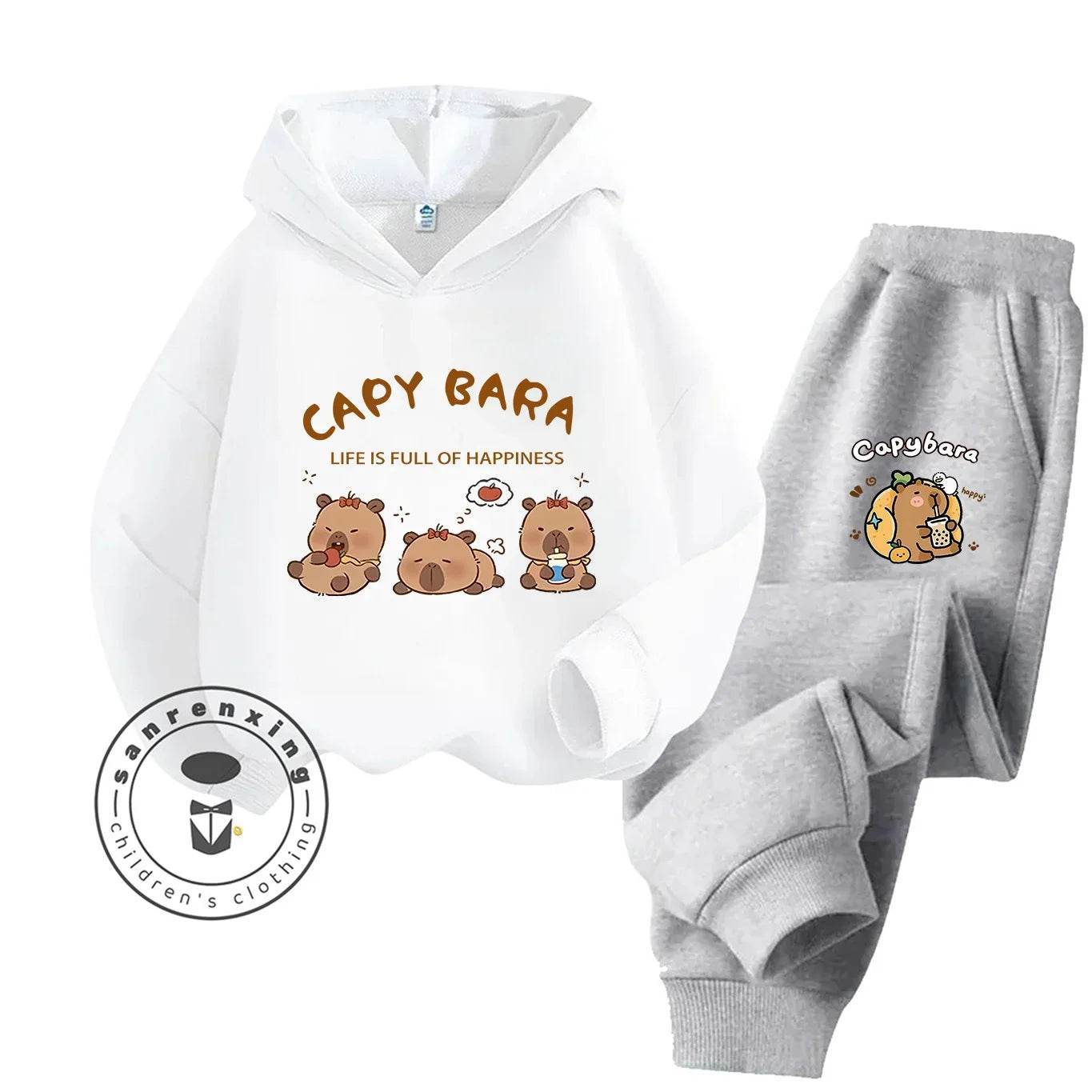 2D Capybara 2025 New Hoodie Set Print Fashion Casual Kids Teens Boys Girls Hot Sale Autumn Winter - ToylandEU