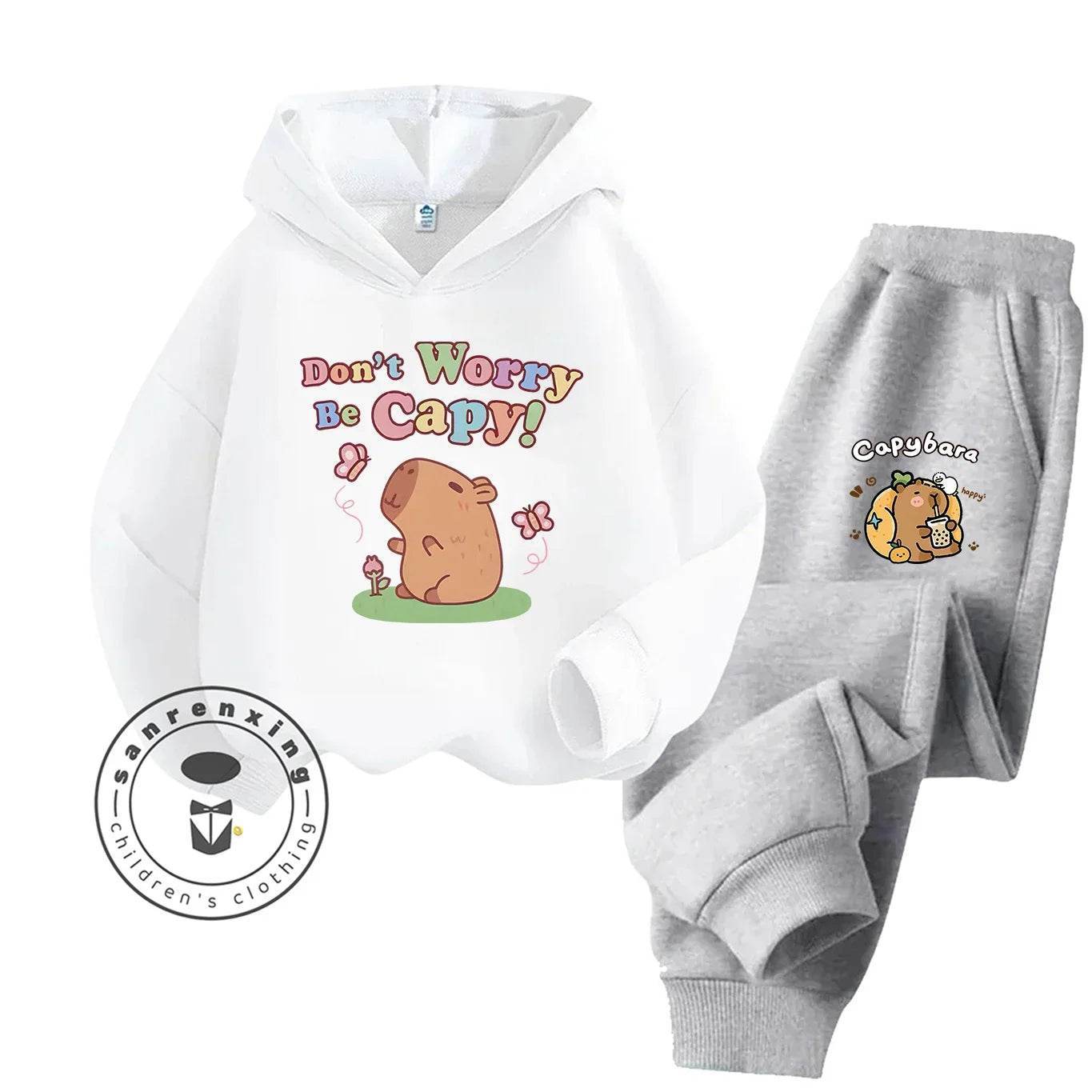 2D Capybara 2025 New Hoodie Set Print Fashion Casual Kids Teens Boys Girls Hot Sale Autumn Winter - ToylandEU