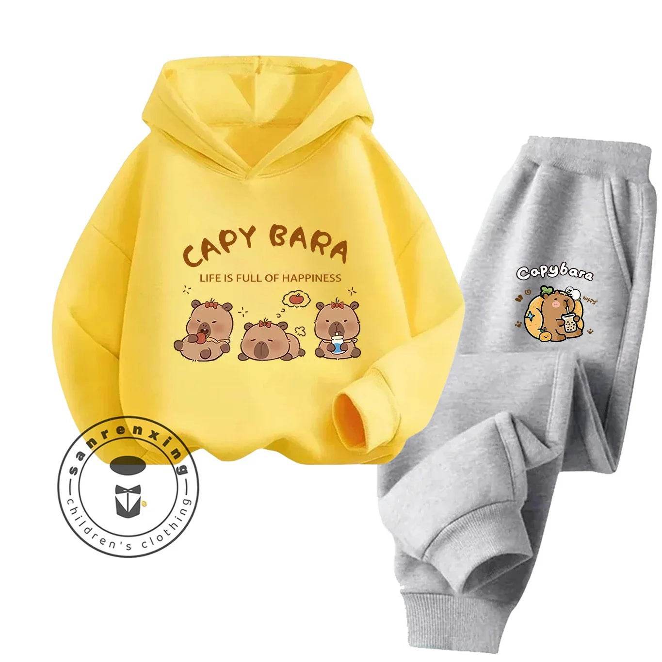 2D Capybara 2025 New Hoodie Set Print Fashion Casual Kids Teens Boys Girls Hot Sale Autumn Winter - ToylandEU