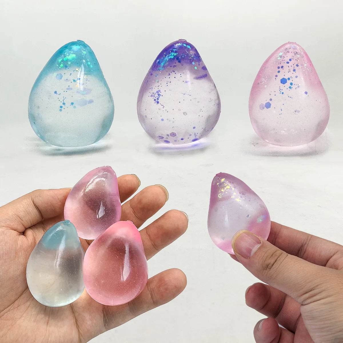 2PCS Aurora Water Drop Maltose Slow Rebound Pinch Ball Toys - ToylandEU