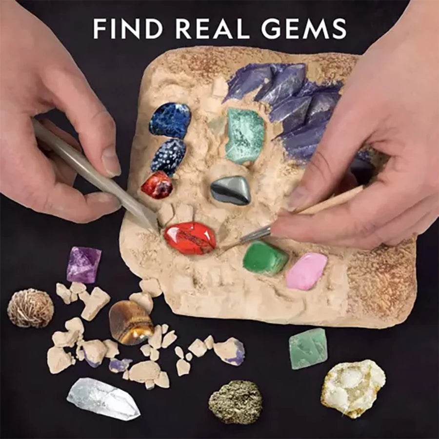 2PCS STEM Mega Dig Kit Dig Up 15 Real Gemstones and Crystals Science Kit for Kids - ToylandEU