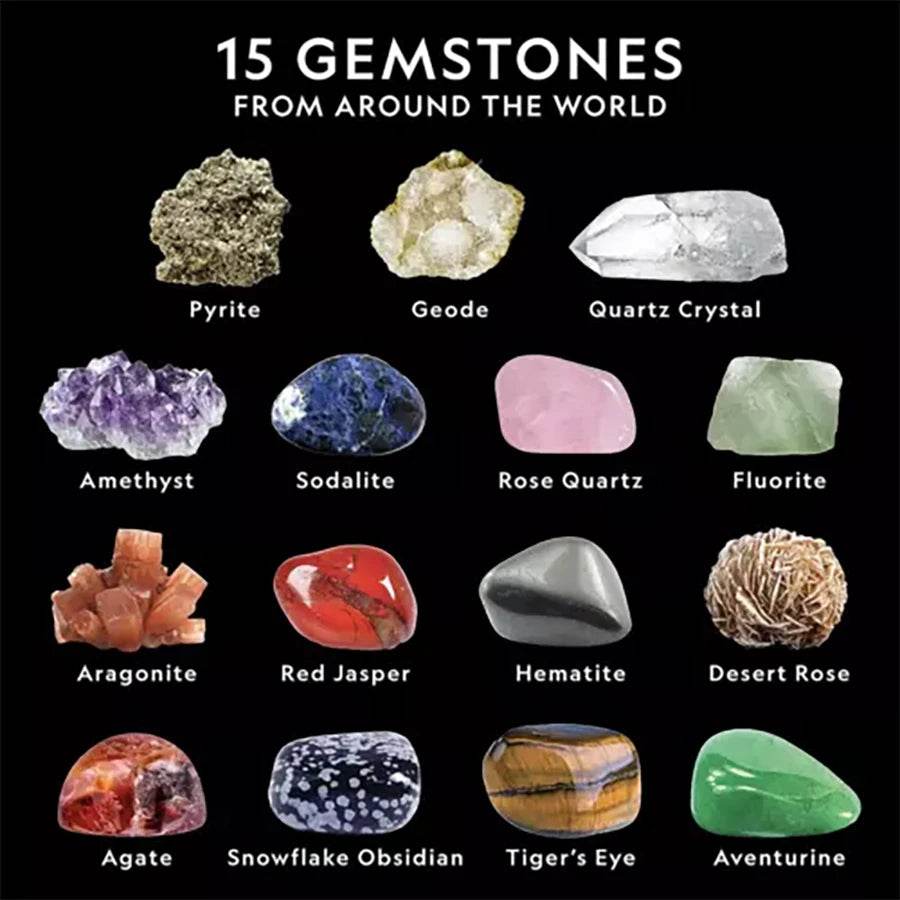 2PCS STEM Mega Dig Kit Dig Up 15 Real Gemstones and Crystals Science Kit for Kids - ToylandEU