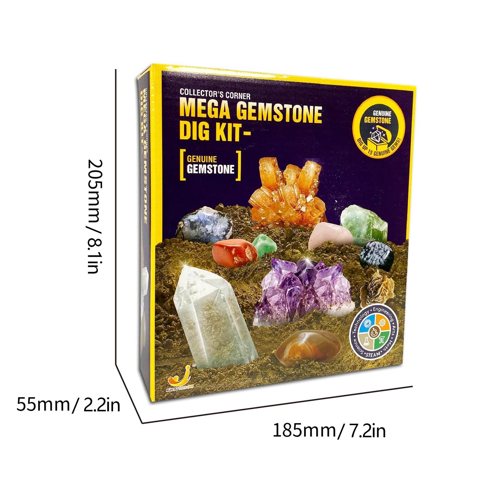 2PCS STEM Mega Dig Kit Dig Up 15 Real Gemstones and Crystals Science Kit for Kids - ToylandEU