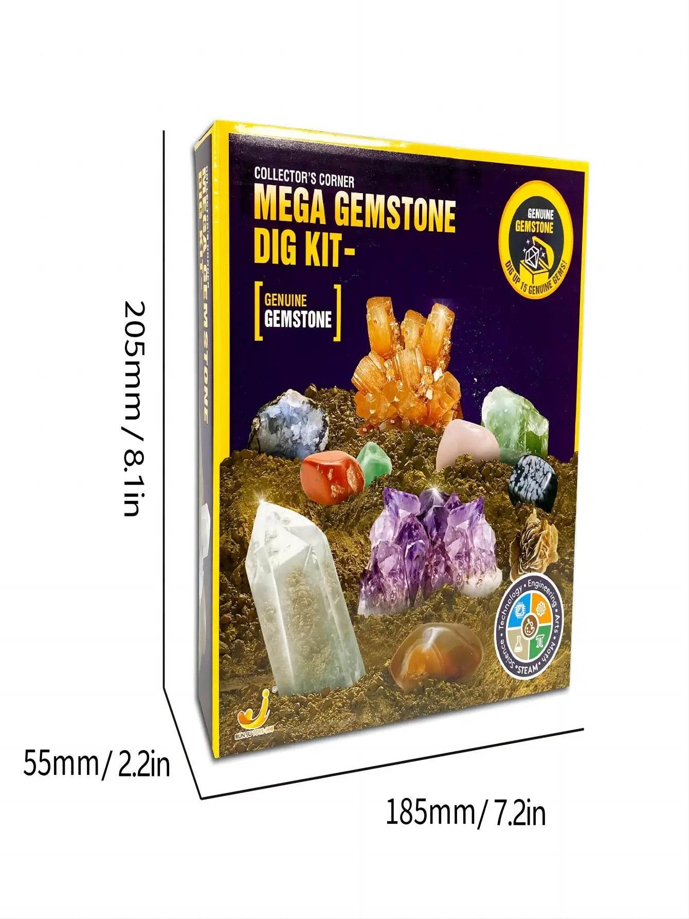 2PCS STEM Mega Dig Kit Dig Up 15 Real Gemstones and Crystals Science Kit for Kids - ToylandEU