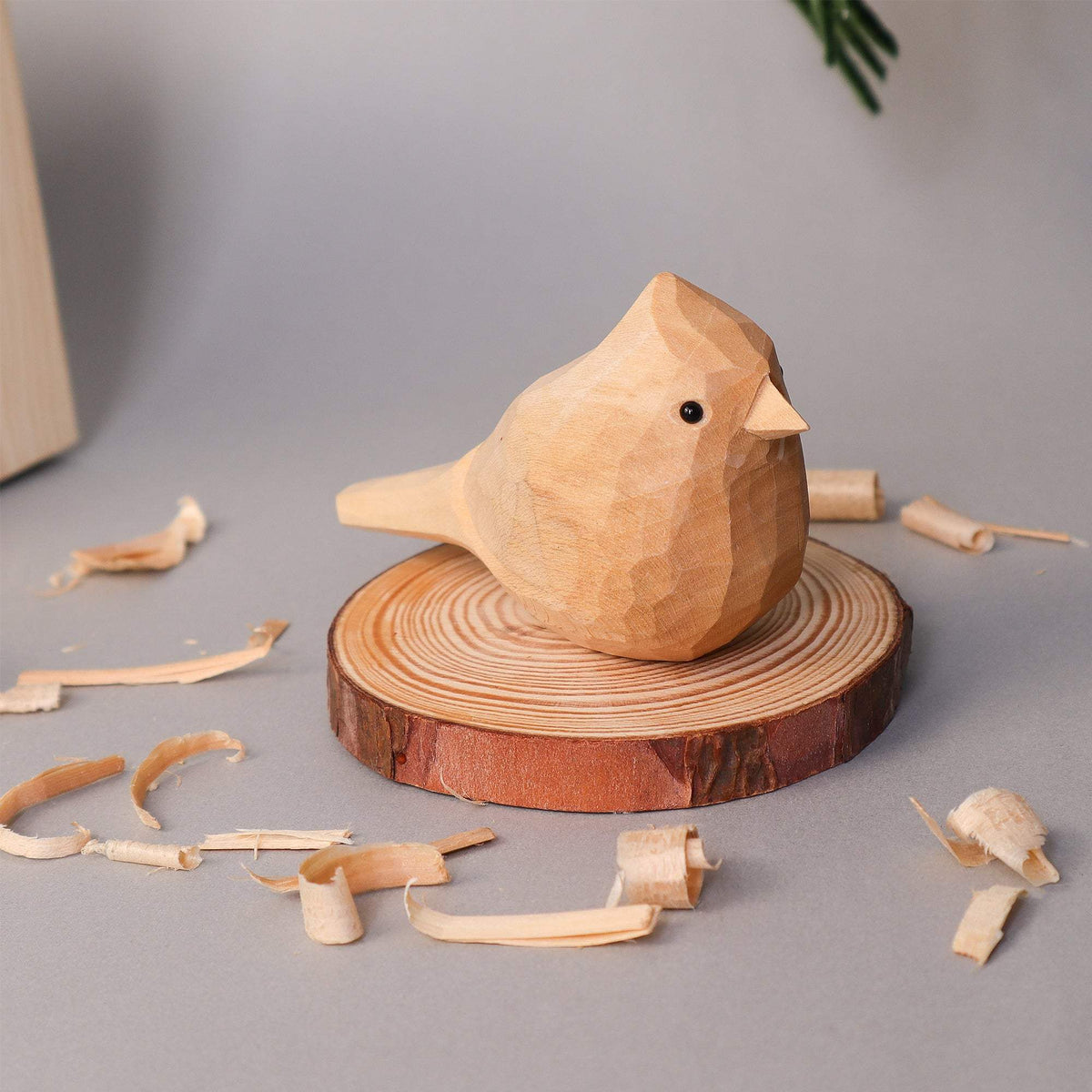 Hand Carved Cardinal Bird | Smooth Wood Finish | Indoor And Patio Display