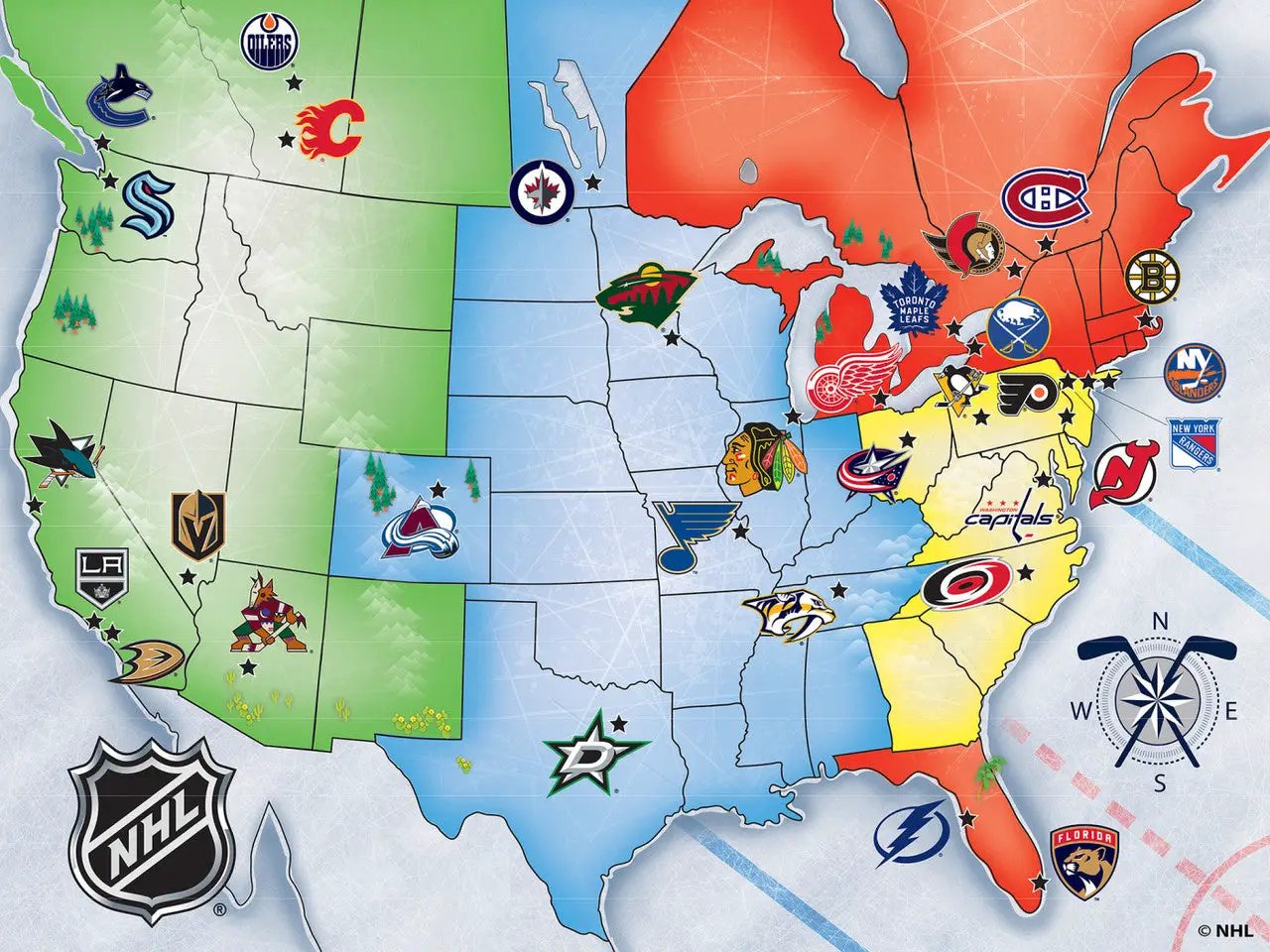 NHL Hockey Map Puzzle 500 Piece 2023
