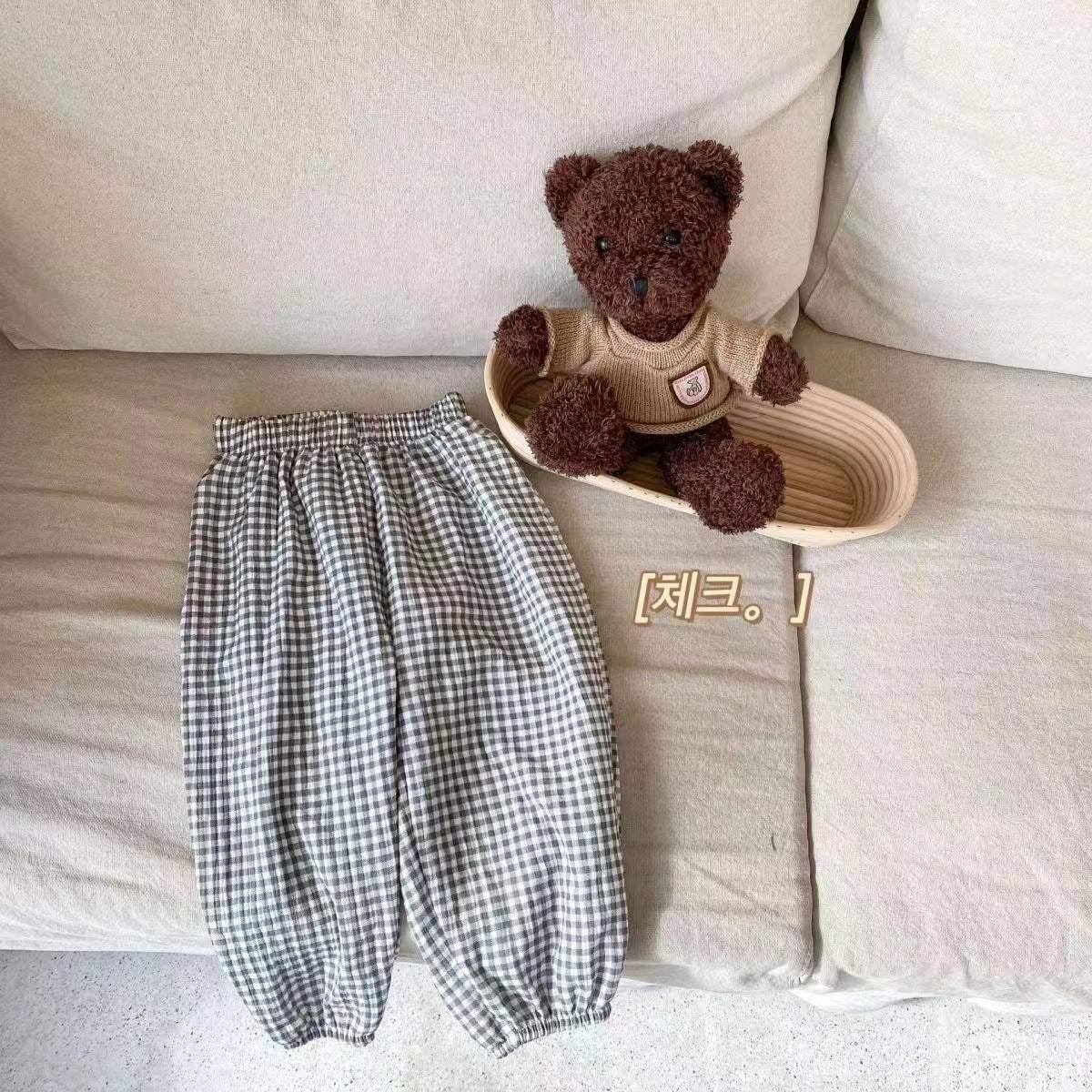 Kids' Double-Layer Ankle-Tie Ultra-Thin Cropped Pants | Cartoon Prints