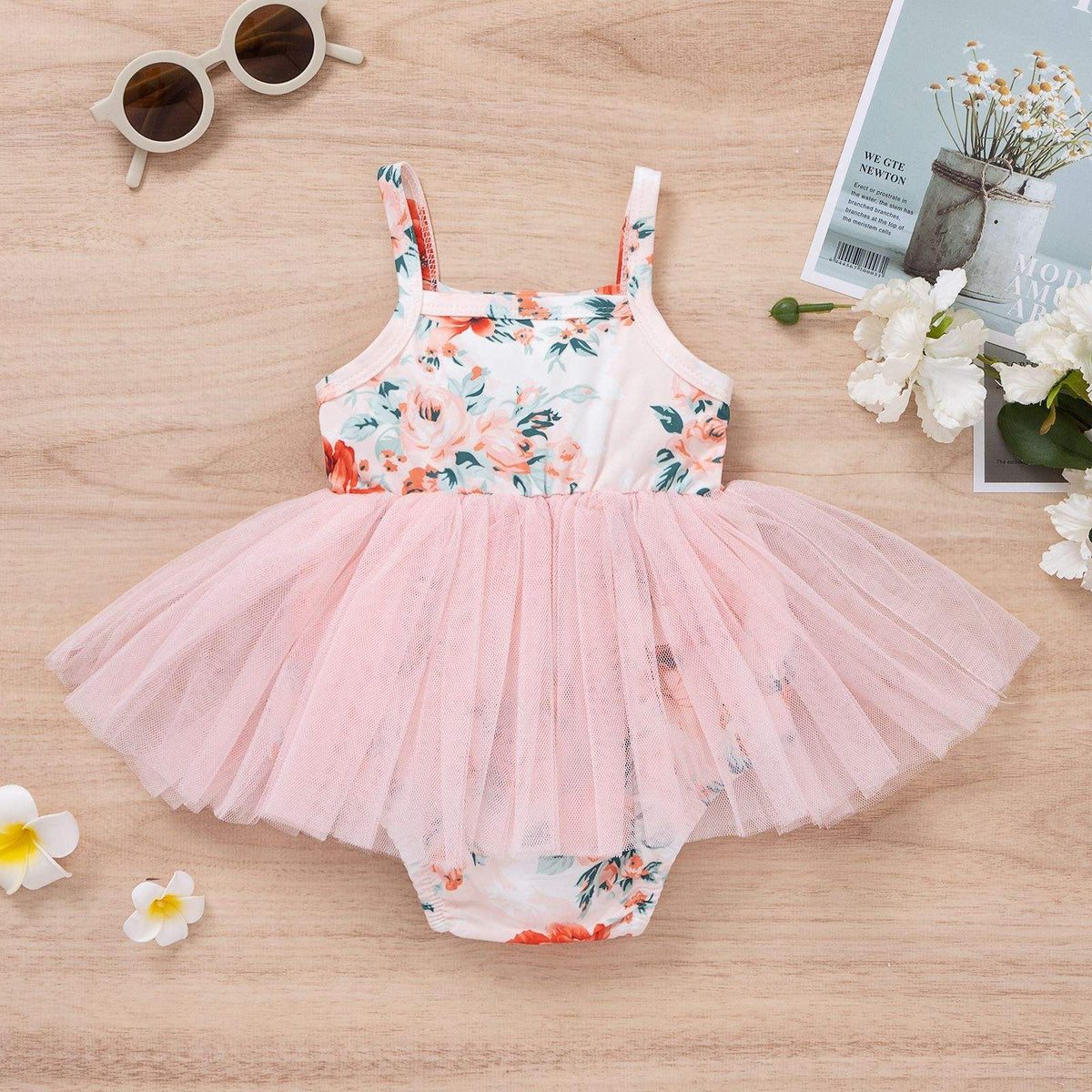 Baby Floral Sling Triangle Jumpsuit | Purple And Pink
