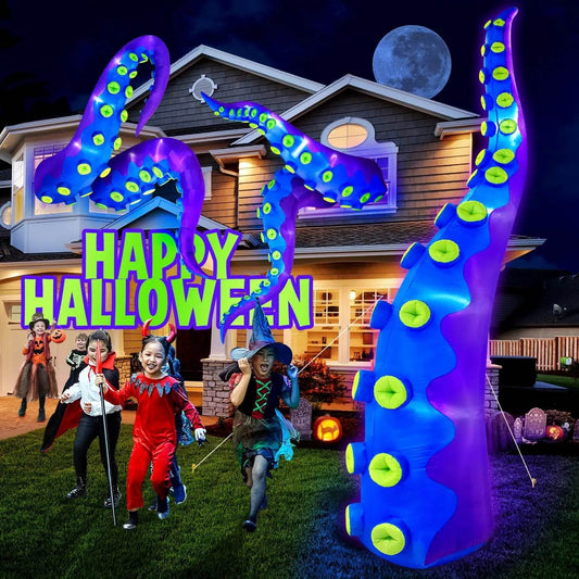 3/4/5m H Halloween Inflatables Decorations Outdoor Giant Octopus Tentacles Inflatable Halloween Octopus with Build-in LED Lights - ToylandEU