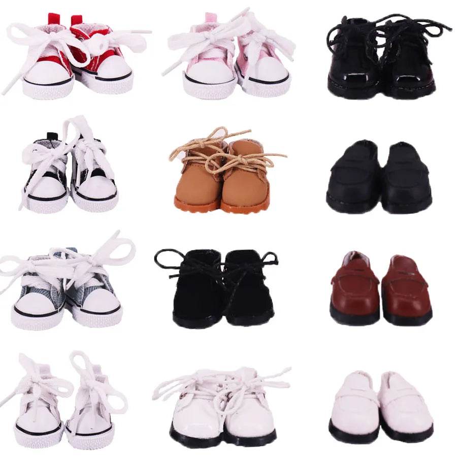 3.8cm Doll Canvas Leather Shoes For Labubu 17cm Doll - ToylandEU