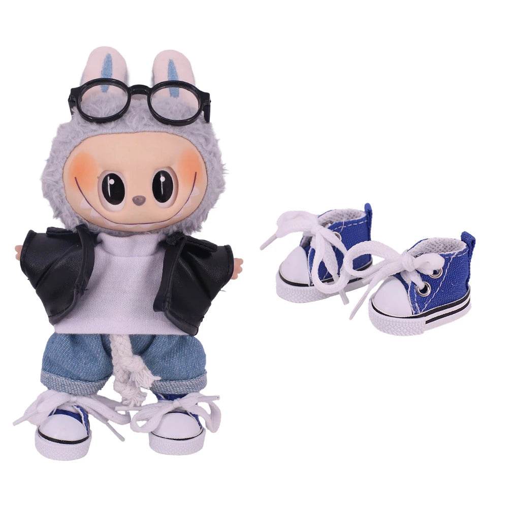 3.8cm Doll Canvas Leather Shoes For Labubu 17cm Doll - ToylandEU