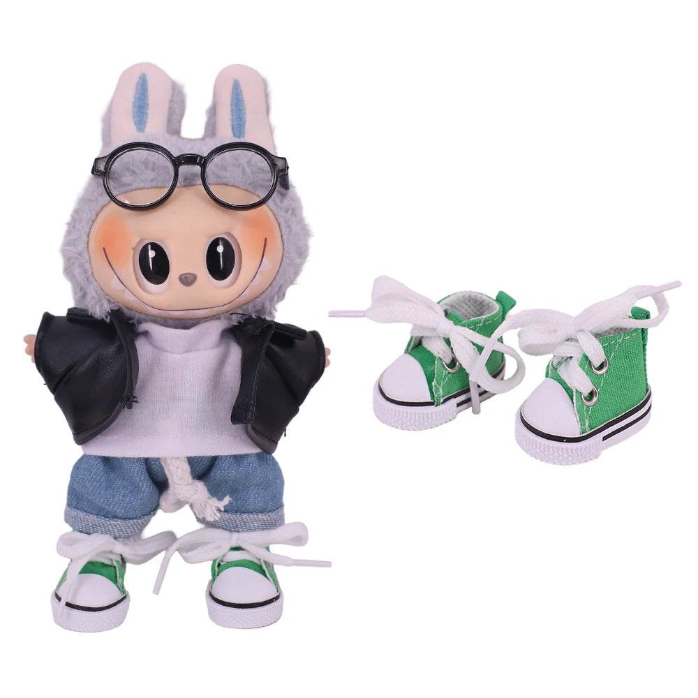 3.8cm Doll Canvas Leather Shoes For Labubu 17cm Doll - ToylandEU